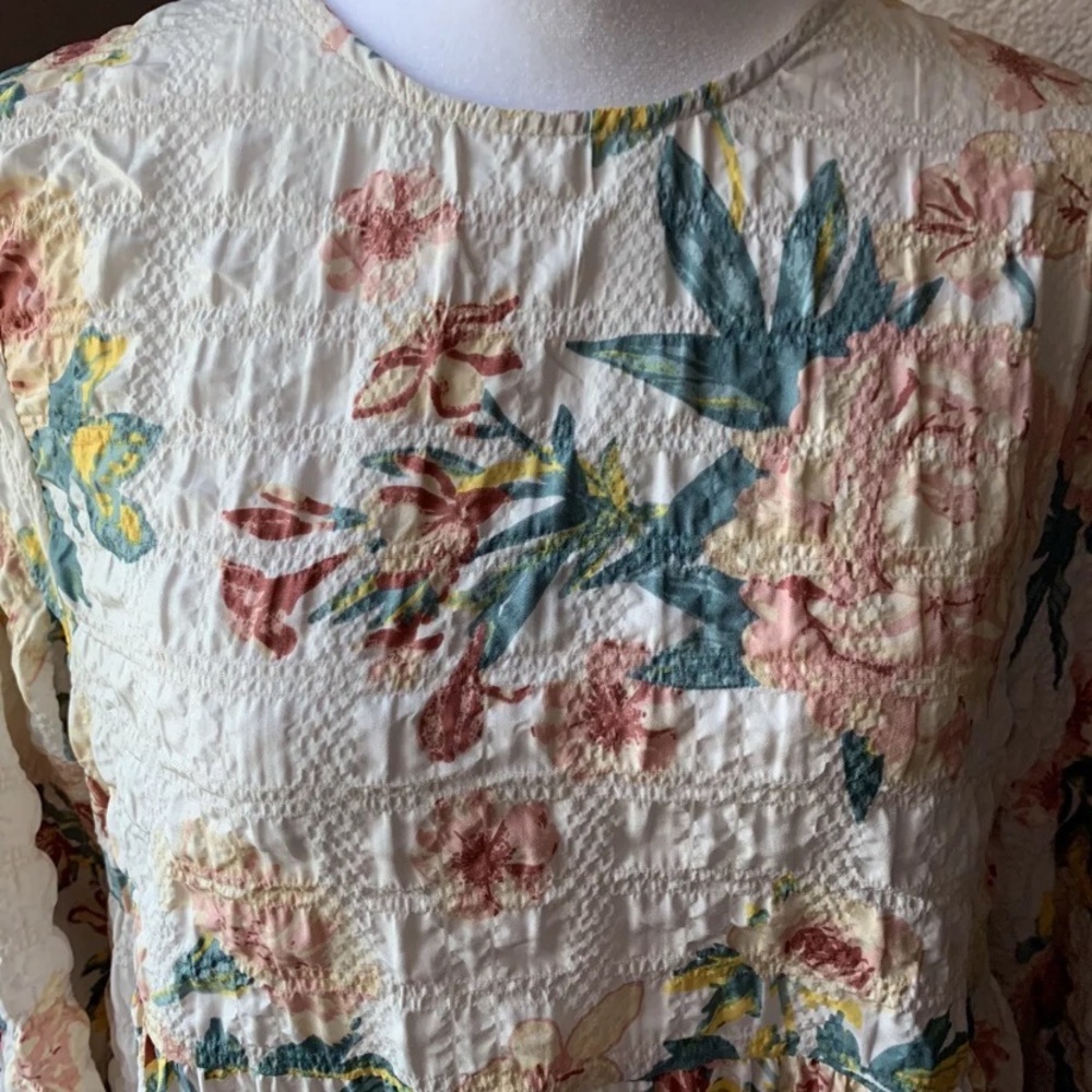 ZARA Sz Small Baby Doll Floral Print Dress Long Sleeves The Sharon dress - Picture 3 of 5